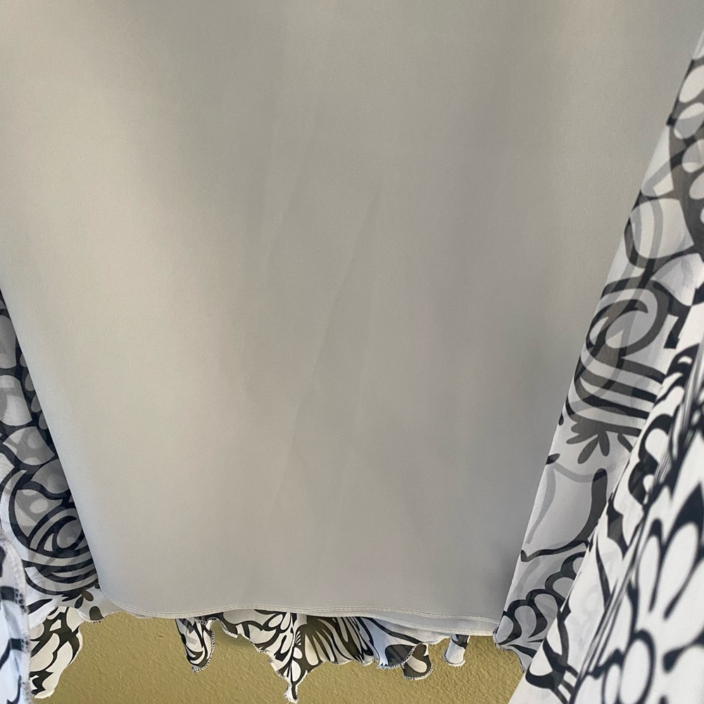 Bandolino Black and White Floral A-Line Skirt - Picture 4 of 6